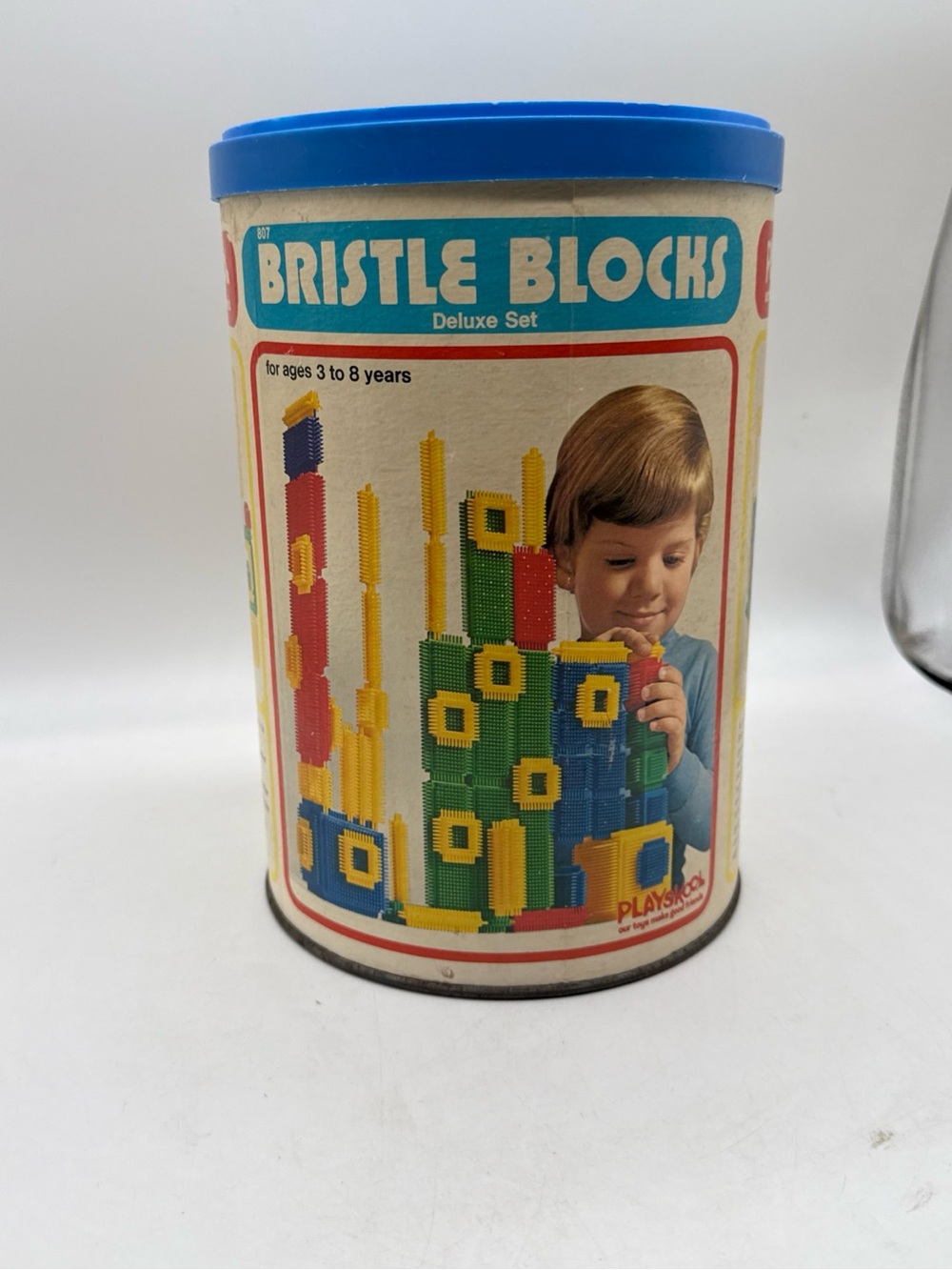 Bristle Blocks Vintage 1975 Deluxe Set Complete 64 Pieces Playskool Toys Caniste